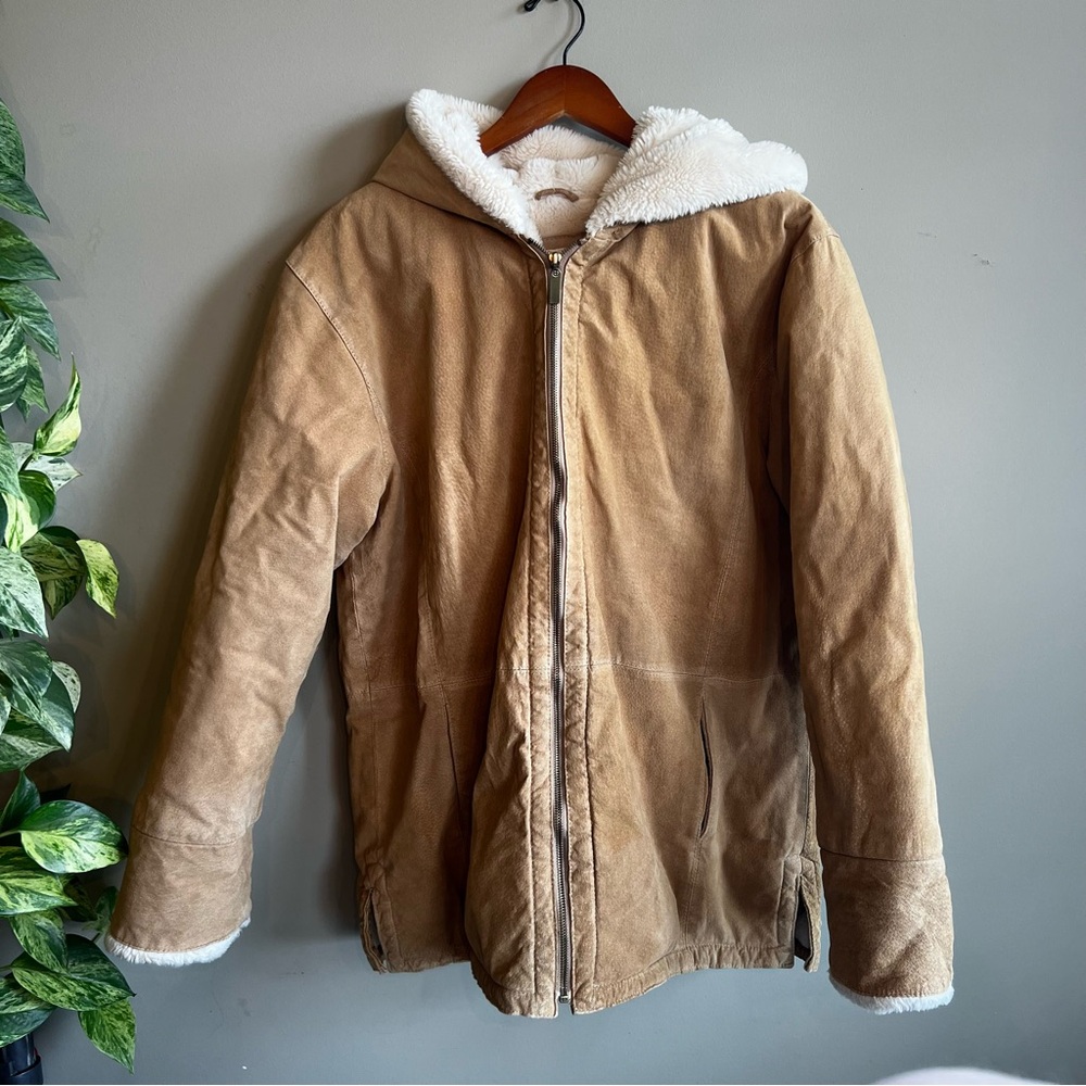 Vintage St. John’s Bay washable suede hooded zip up jackets size XL